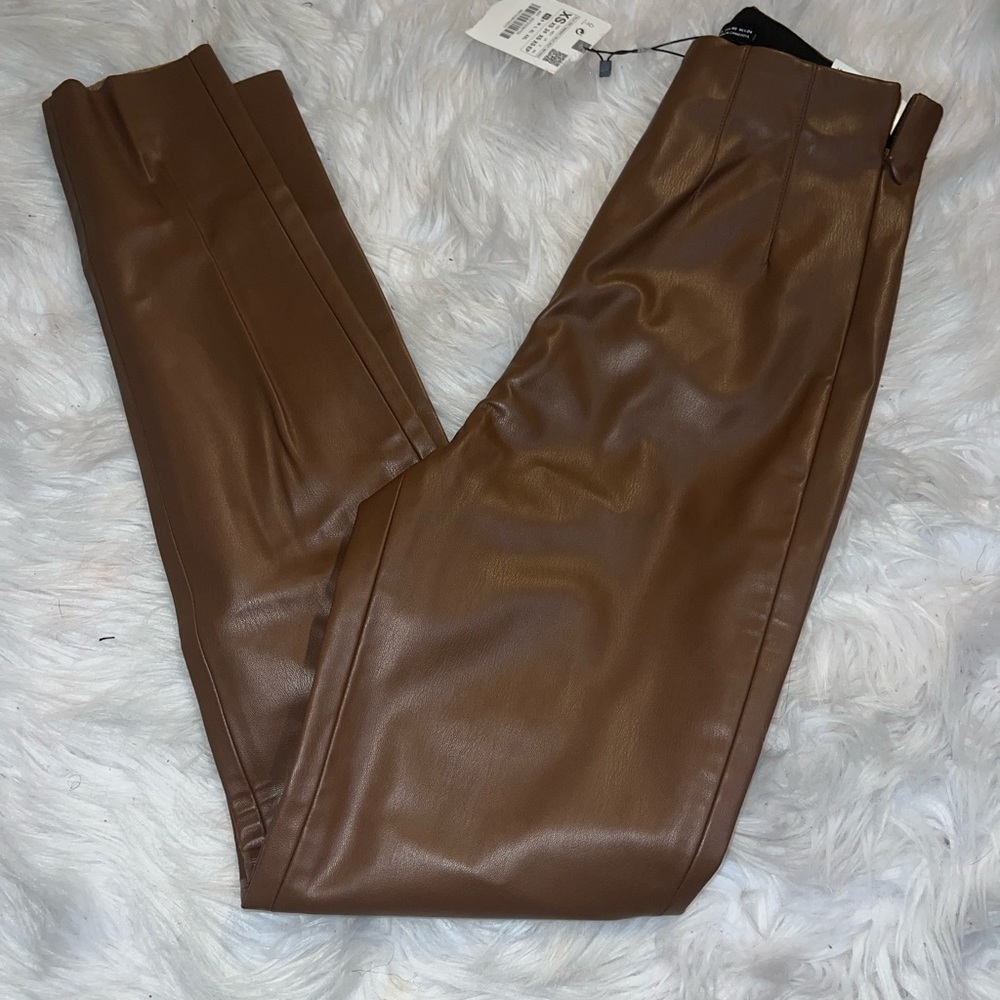 Zara hi-rise faux leather legging
